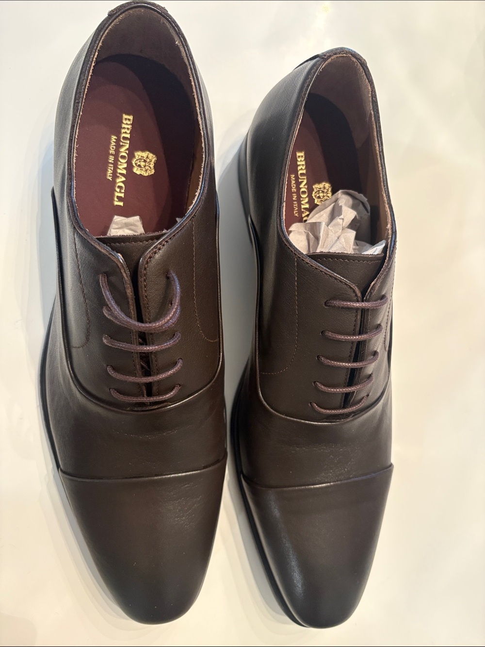 Locascio Bruno Magli Men’s Brown Cap-Toe Derby Oxfords